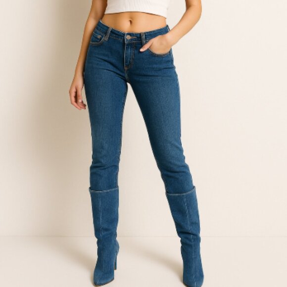 Y2K Low Rise Bootcut Jeans Medium Wash Levi’s Too Superlow Size 3 - Picture 1 of 6